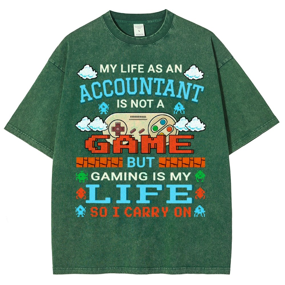 Gamer Accountant Gaming Design Quote Graphic Vintage Distressed T-shirt