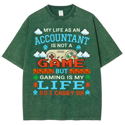 Gamer Accountant Gaming Design Quote Graphic Vintage Distressed T-shirt