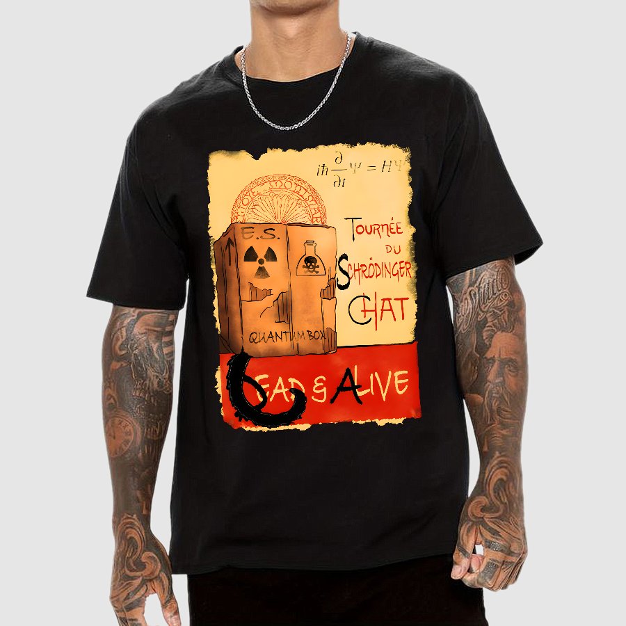 Tournee Du Schrodinger Chat Geek T-Shirt