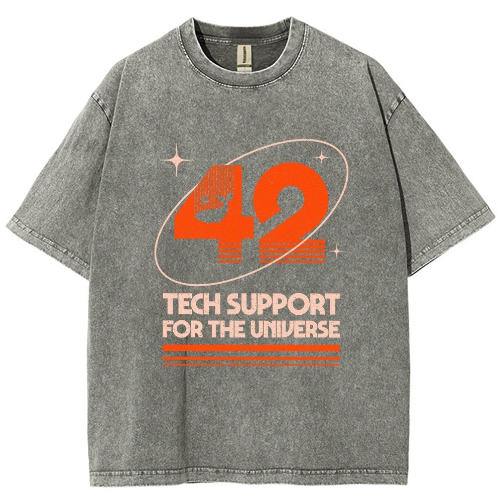 42 - Tech Support For The Universe Vintage Distressed T-shirt