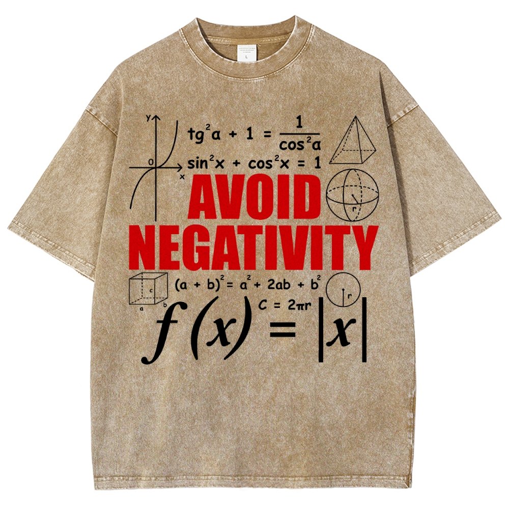 Avoid Negativity Funny Math Mathematician Vintage Distressed T-shirt