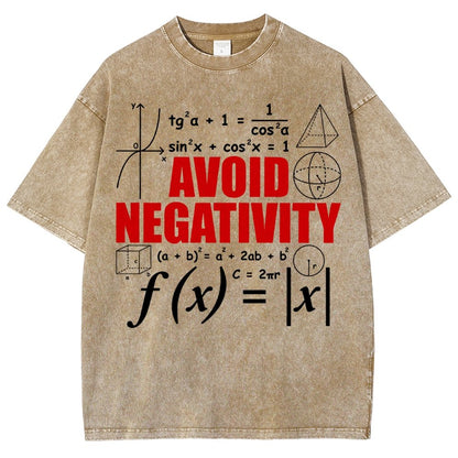 Avoid Negativity Funny Math Mathematician Vintage Distressed T-shirt