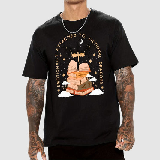 Emotionally Attached to Fictional Dragons Bookish Geek T-Shirt