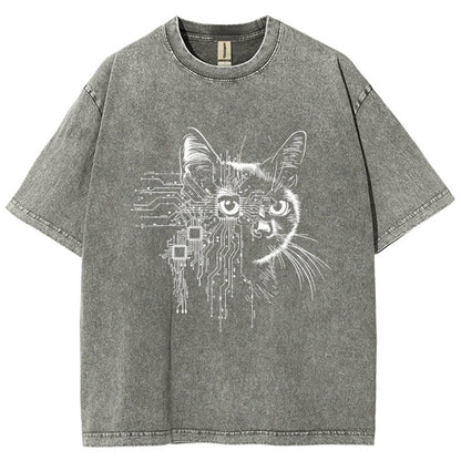 Future Cat Vintage Distressed T-shirt