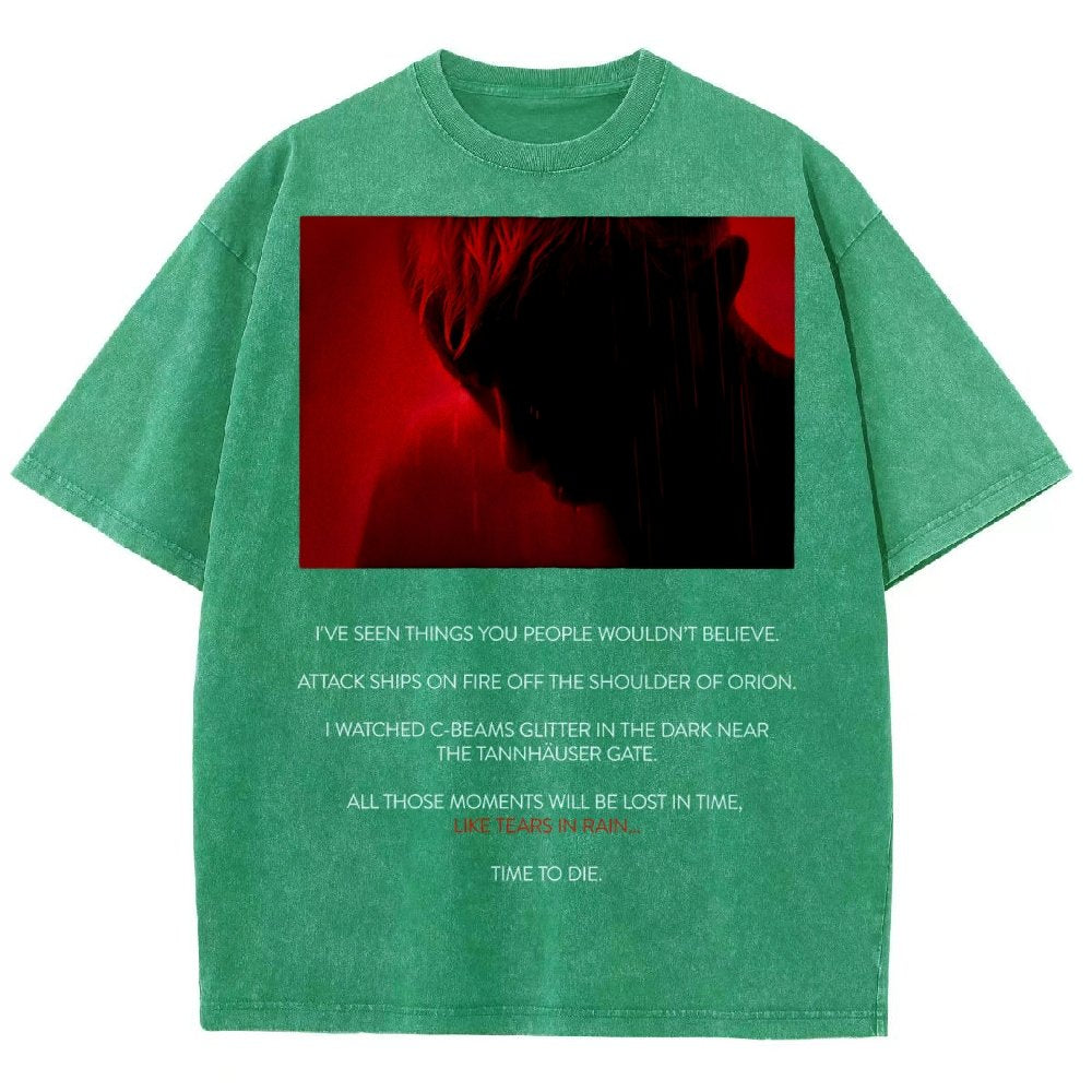 Tears In Rain-Tears In Red-Time To Die Vintage Distressed T-shirt
