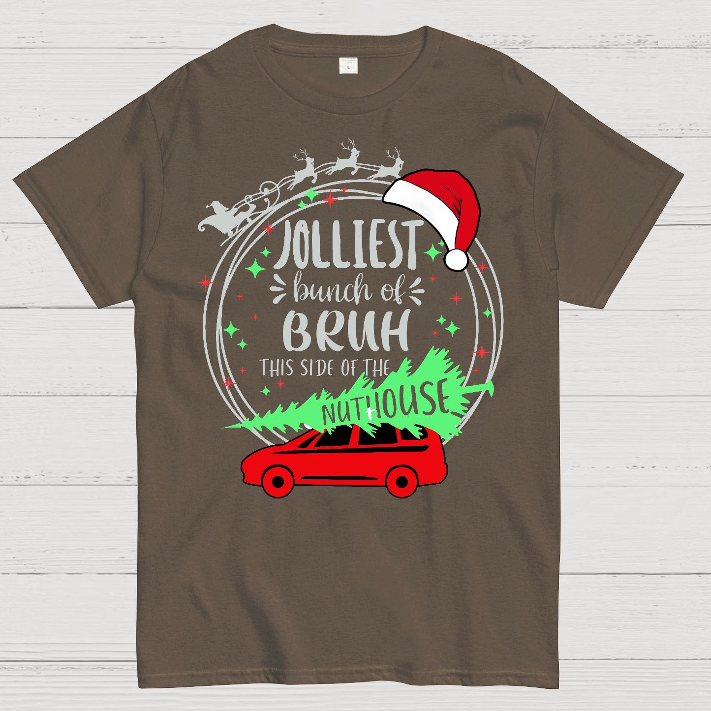Jolliest Bunch of Bruh Christmas Geek T-Shirt