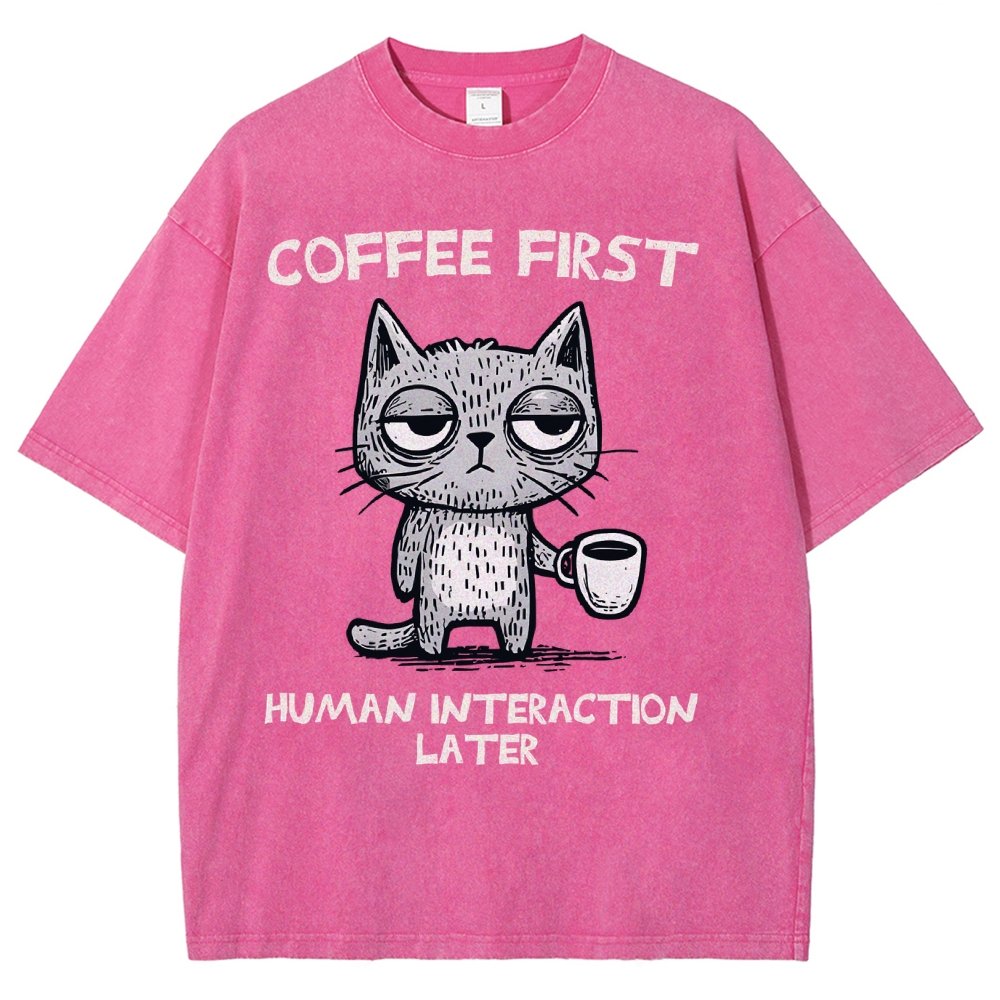 Coffee Firtst Vintage Distressed T-shirt