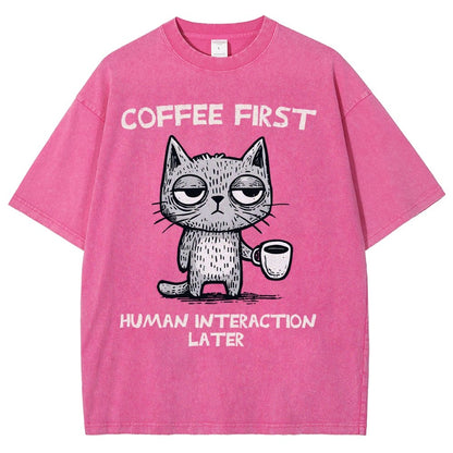 Coffee Firtst Vintage Distressed T-shirt