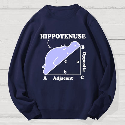 Hypotenuse Math Pun, Hippotenuse Essential Geek Cotton Sweatshirt