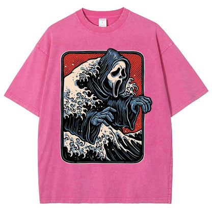 Ghost Wave Vintage Distressed T-shirt