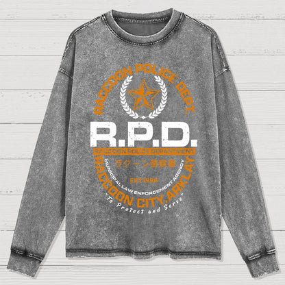 City Police Washed Long Sleeve Tee