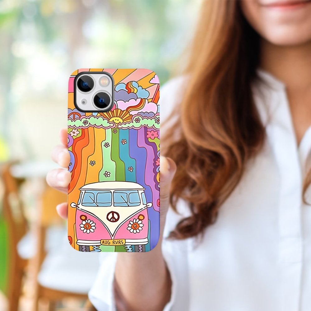 Peace Symbol Rainbow Print Phone Cases