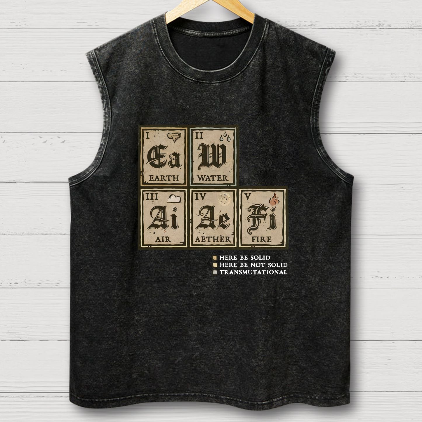 Periodic Table Vintage Distressed Washed Tank