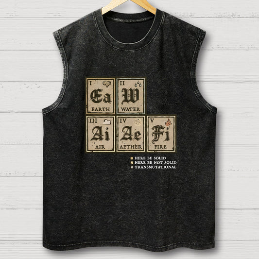 Periodic Table Vintage Distressed Washed Tank