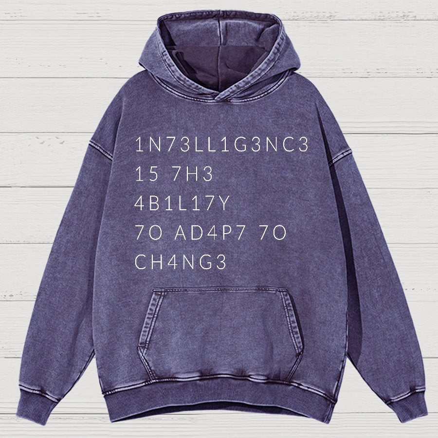 Intelligence Is The Ability To Adapt To Change Vintage Distressed Hoodie
