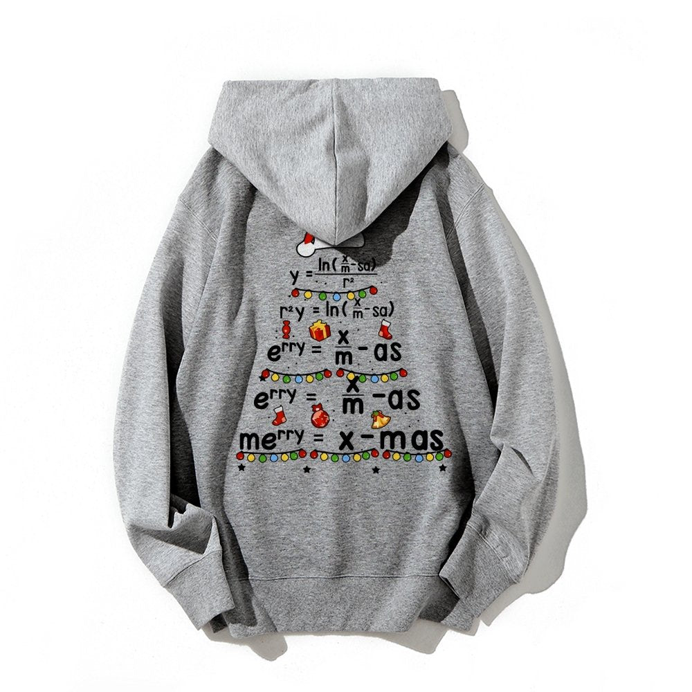 Christmas Math Printed Back Unisex Cotton Hoodie