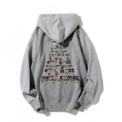 Christmas Math Printed Back Unisex Cotton Hoodie