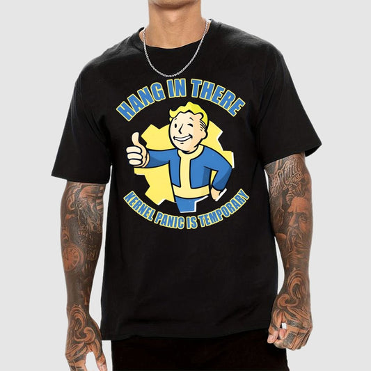 Hang In There-Kernel Panic Is Temporary Geek T-Shirt