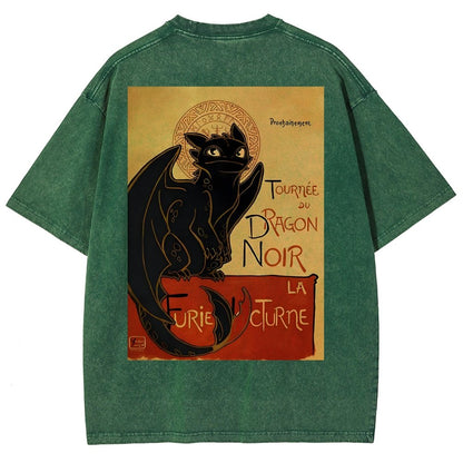 Le Dragon Noir Back Washed T-Shirt