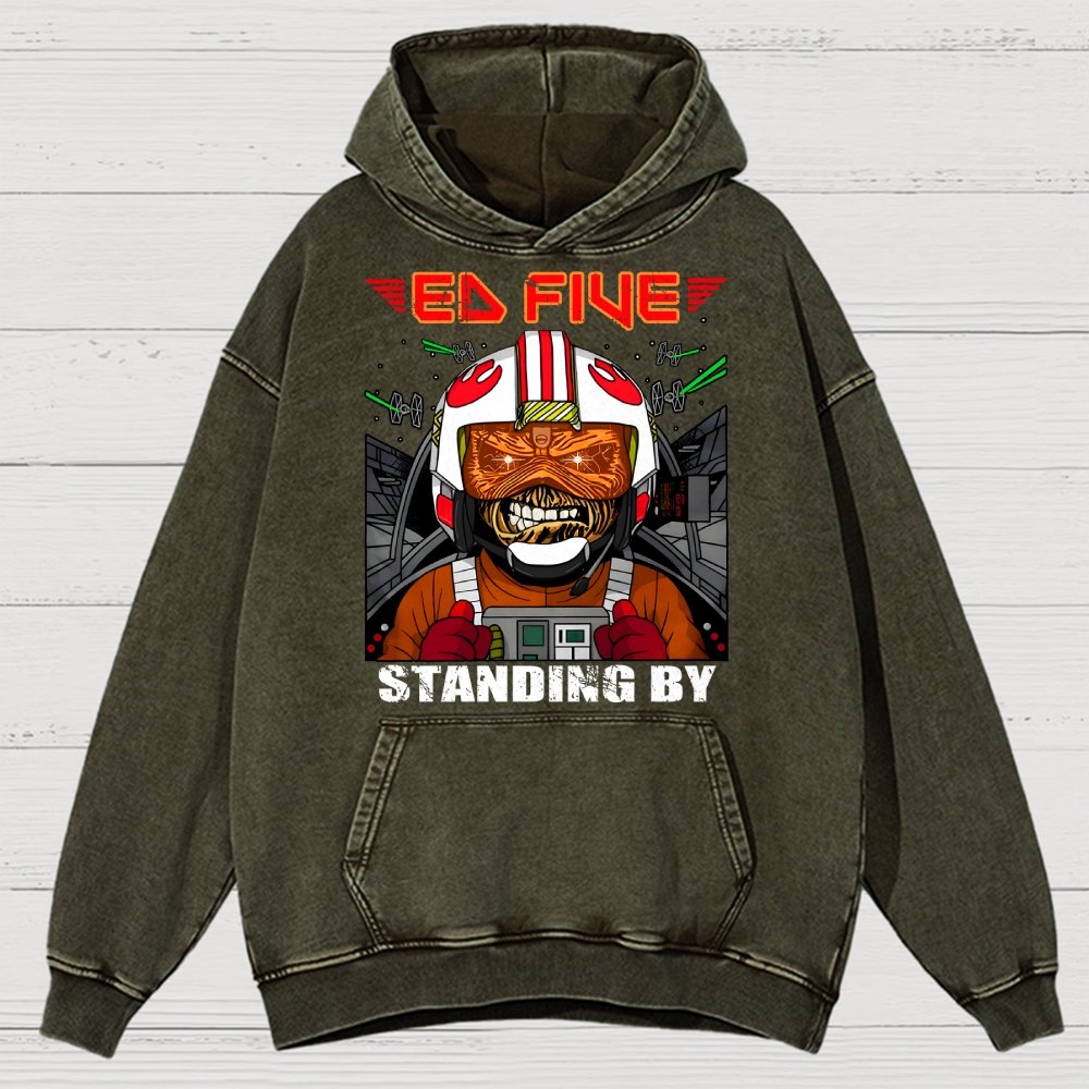 Ed Five Standing By Vintage Distressed Hoodie