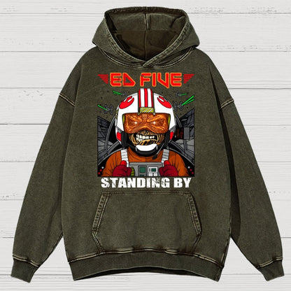 Ed Five Standing By Vintage Distressed Hoodie