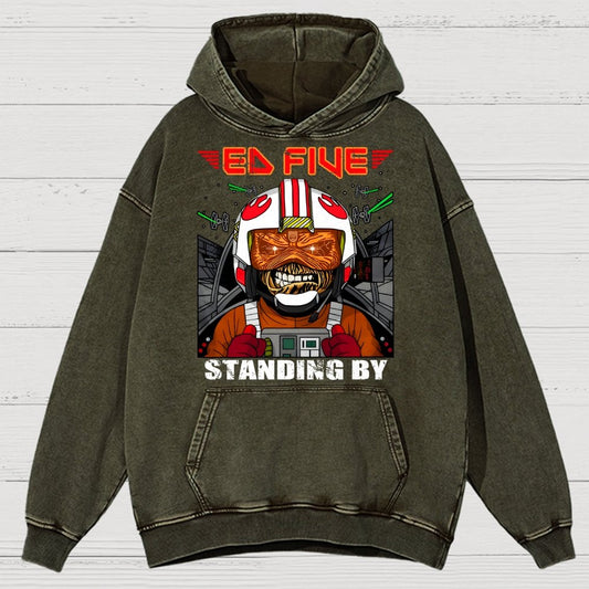 Ed Five Standing By Vintage Distressed Hoodie