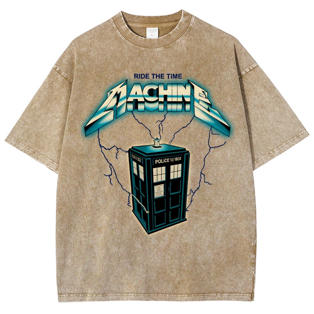Ride the Time Machine Vintage Distressed T-shirt