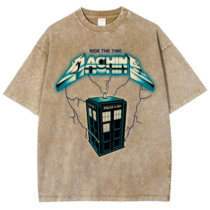 Ride the Time Machine Vintage Distressed T-shirt