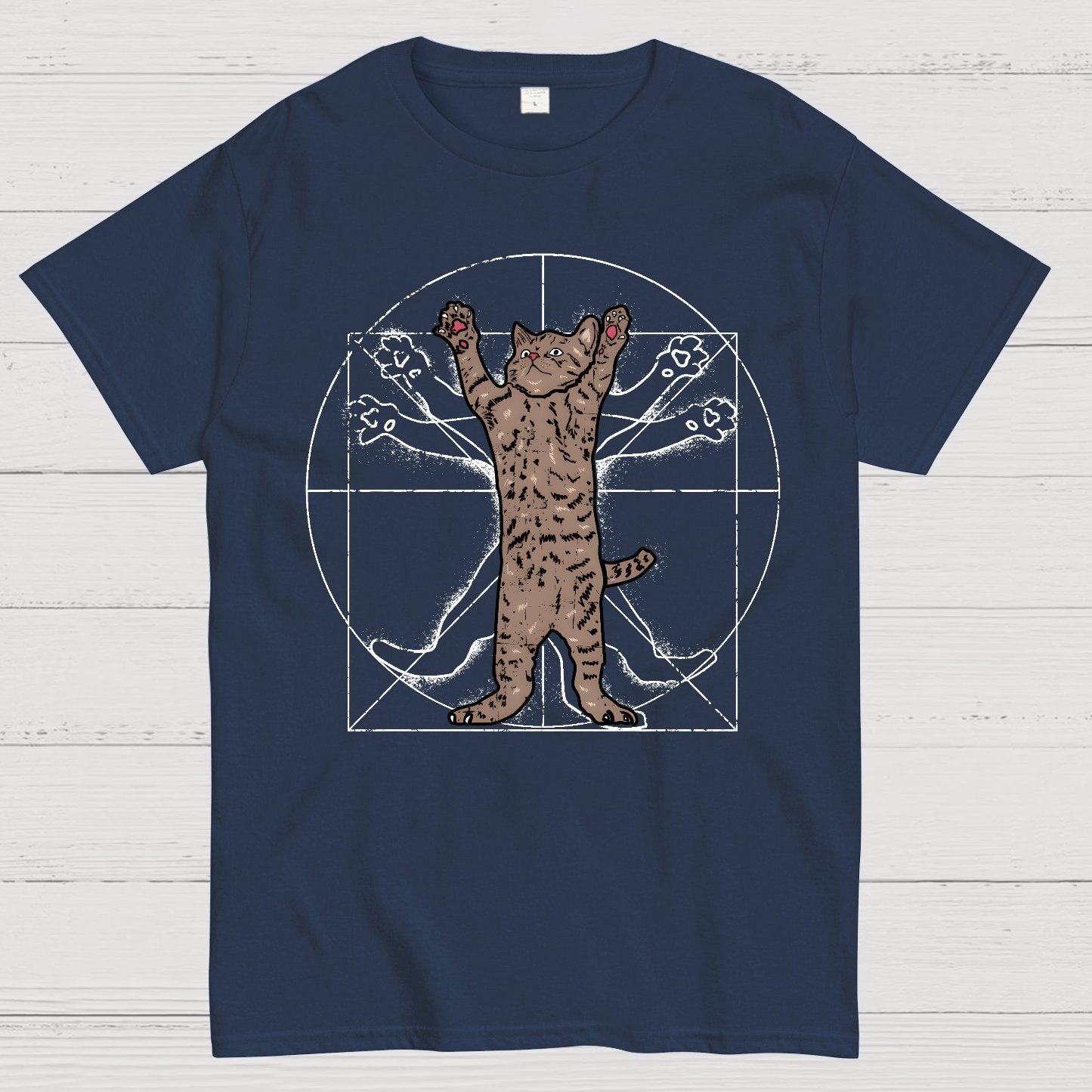 Vitruvian Cat Geek T-Shirt