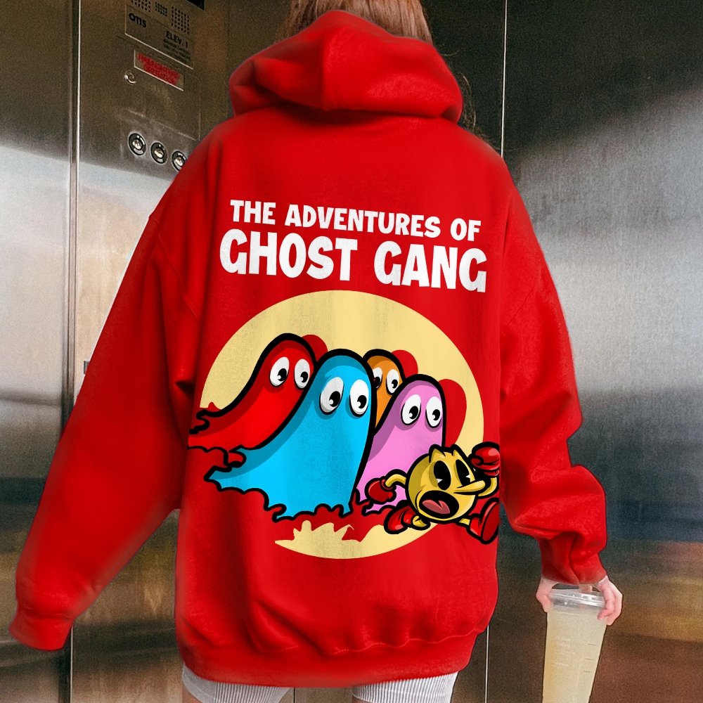 The Adventures Of Ghost Gang Printed Back Cotton Hoodie