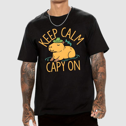 Keep Calm And Capy On Geek T-Shirt