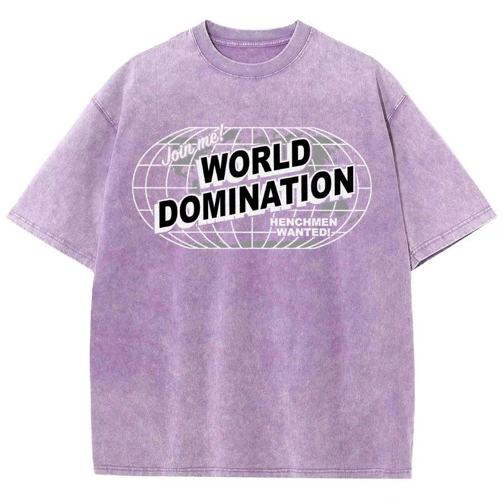 Ask Me About My Plans for World Domination Vintage Distressed T-shirt