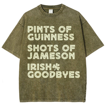 Pints Shots Goodbyes-St. Patrick's Day Vintage Distressed T-shirt