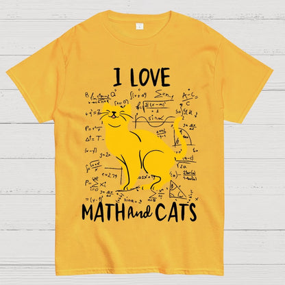 I Love Math And Cats Unisex Geek T-Shirt