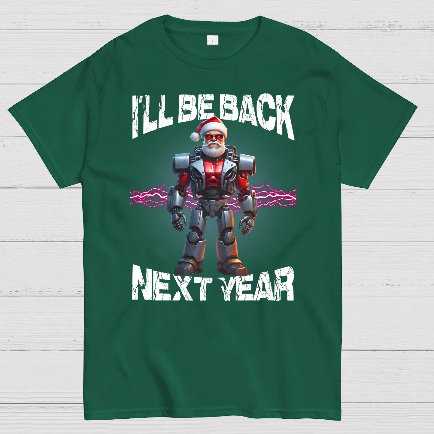 I'll Be Back Futuristic Santa Robot Geek T-Shirt