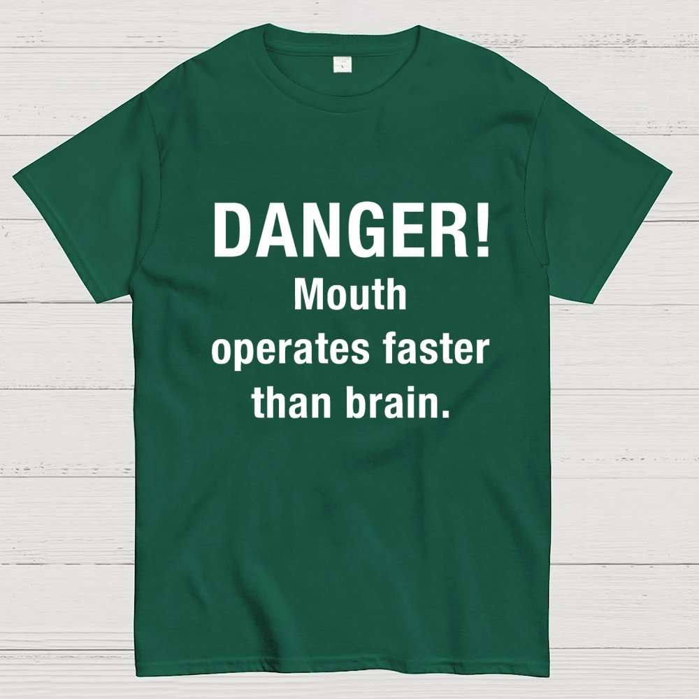 Danger Mouth Works Faster Than Brain Geek T-Shirt
