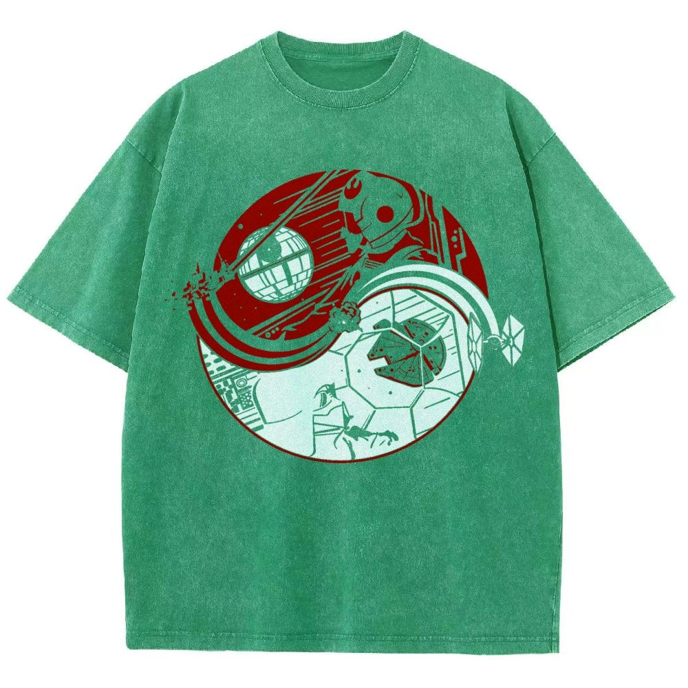 Yin Yang Vintage Distressed T-shirt