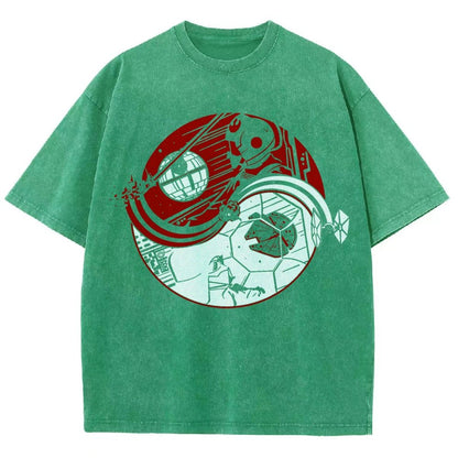 Yin Yang Vintage Distressed T-shirt