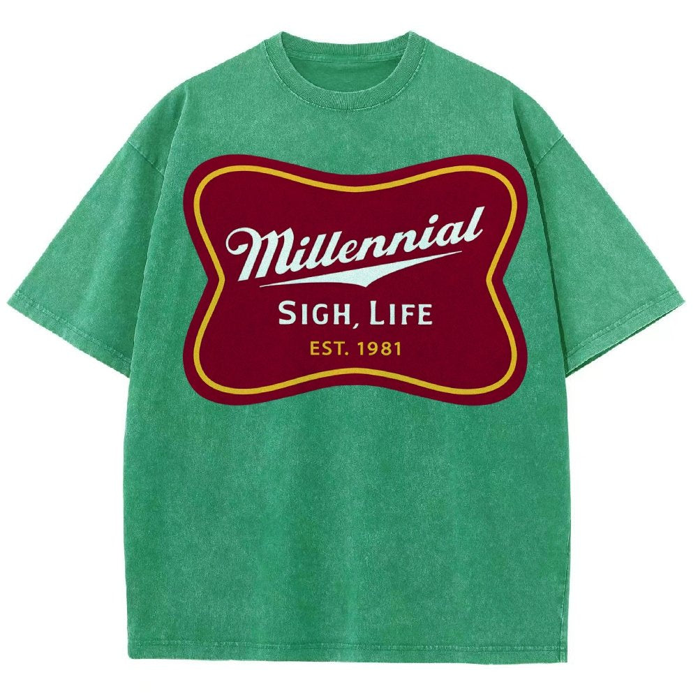 Millennial Sigh Life Vintage Distressed T-shirt