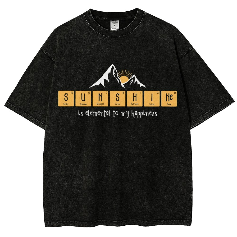 Sunshine Equals Happiness Vintage Distressed T-shirt
