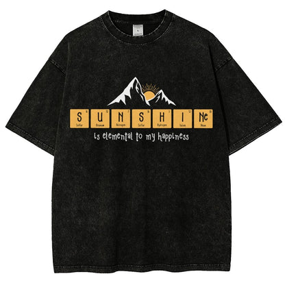 Sunshine Equals Happiness Vintage Distressed T-shirt