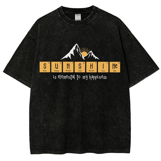 Sunshine Equals Happiness Vintage Distressed T-shirt