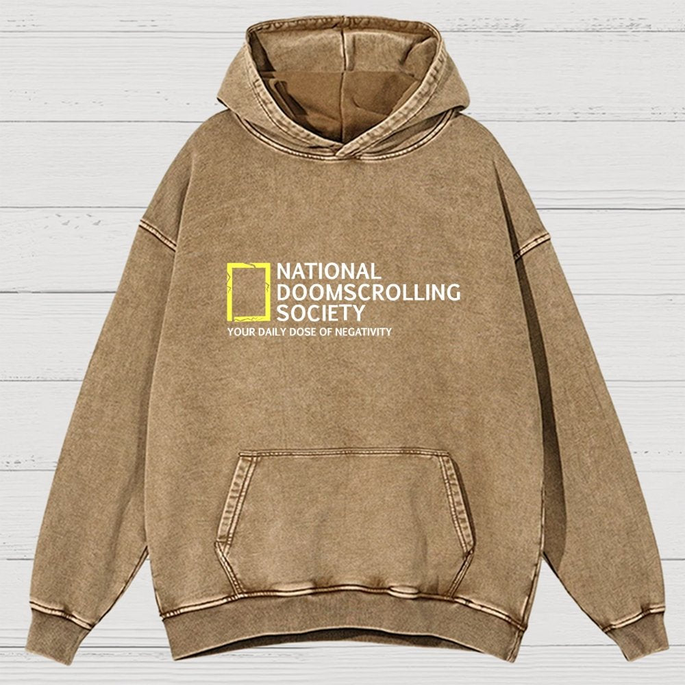 National Doomscrolling Society Vintage Distressed Hoodie