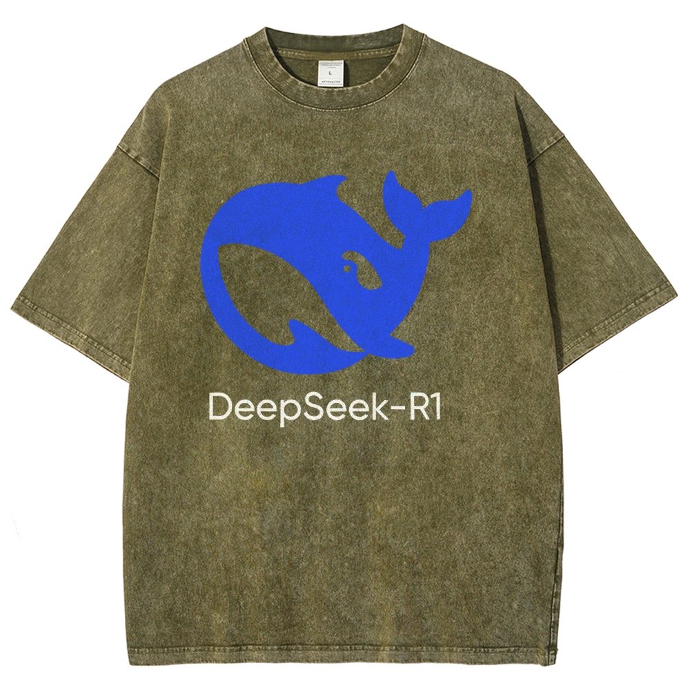 DeepSeek-R1 Icon Vintage Distressed T-shirt