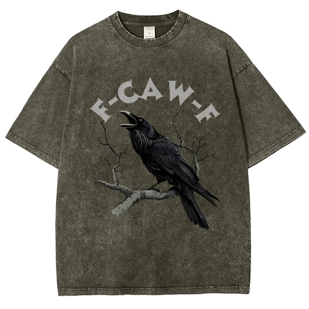 F-Caw-F Funny Crow Vintage Distressed T-shirt