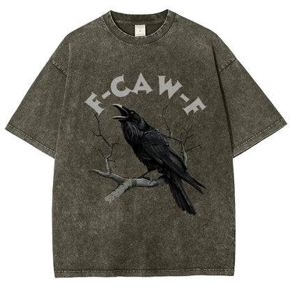 F-Caw-F Funny Crow Vintage Distressed T-shirt