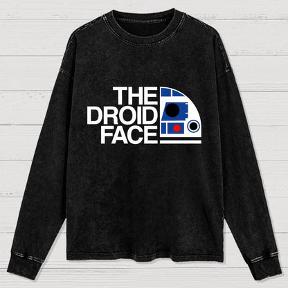 The Robot Face Washed Long Sleeve Tee