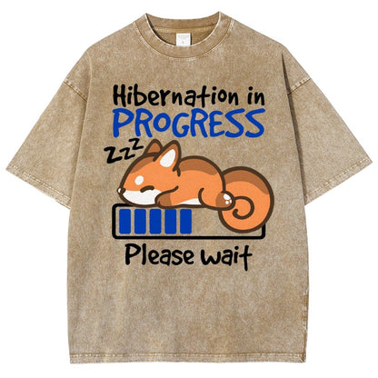 Hibernation In Progress Vintage Distressed T-shirt