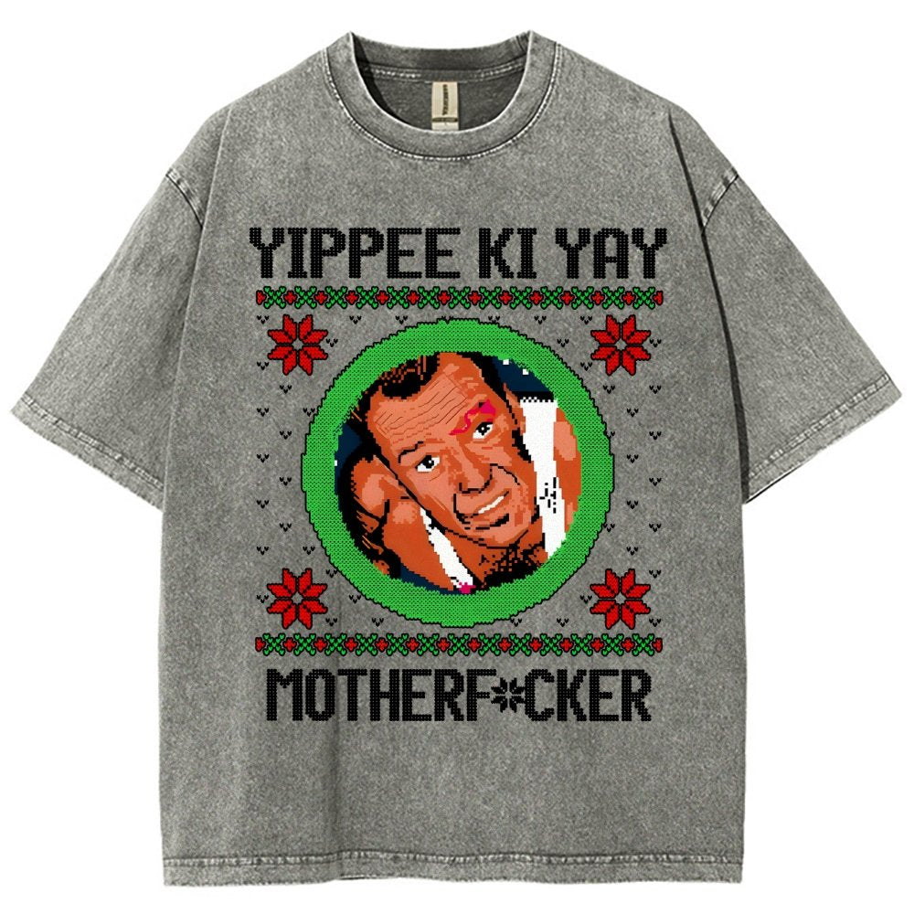Yippee Ki Yay Motherf Cker Vintage Distressed T-shirt