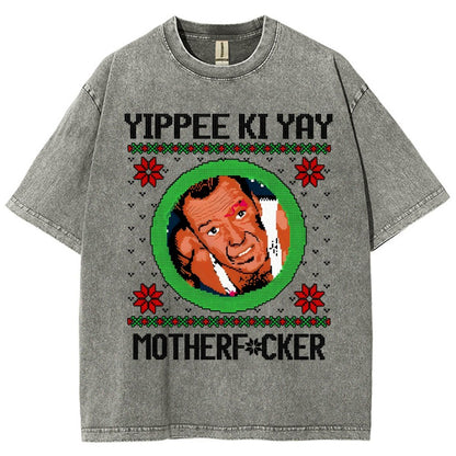Yippee Ki Yay Motherf Cker Vintage Distressed T-shirt